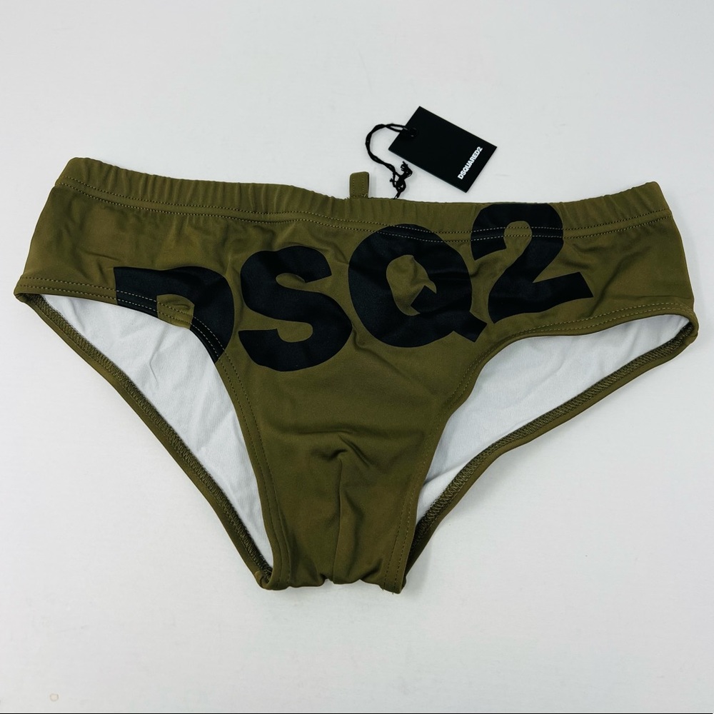 DSQUARED2***Khaki Green Men’s Swim Briefs**Medium $289